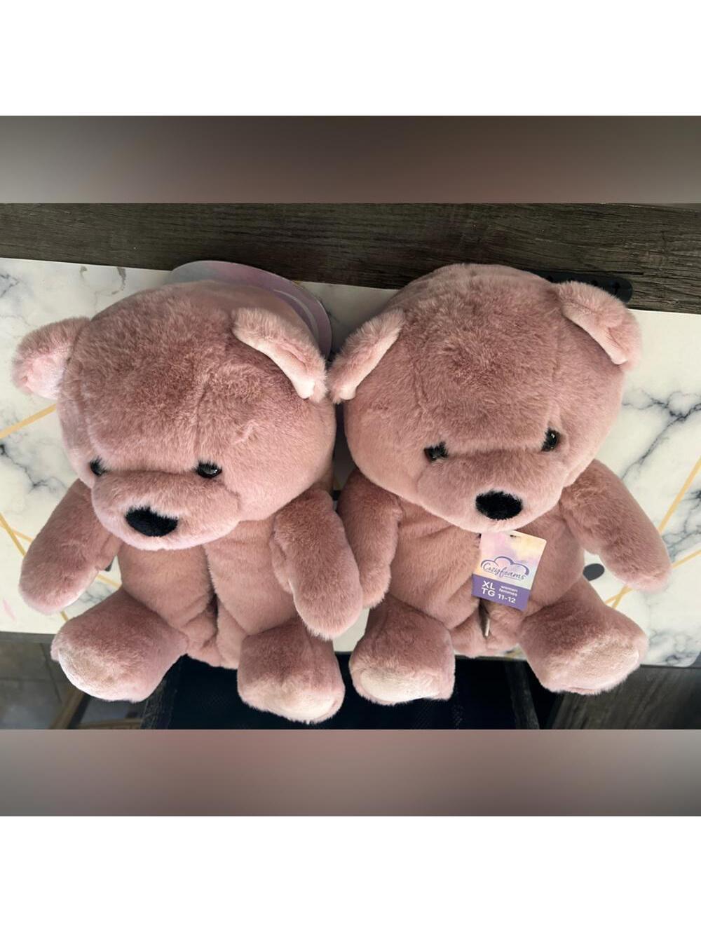 COZYFOAMS TEDDY BEAR SLIPPERS (pink) new